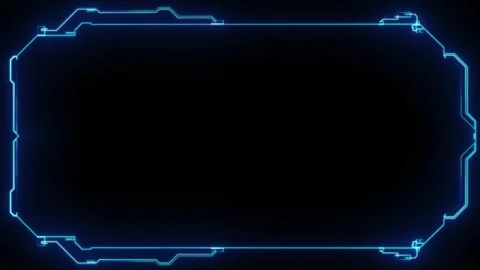 Modern HUD Frame Loop Animation for Tech UI and Screen Overlay Stock Footage 332967833