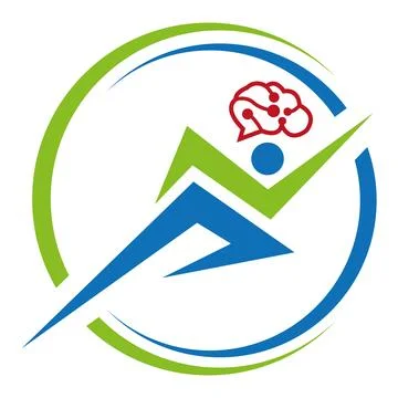 Modern human circle brain icon or Creative and elegant vector logo design Stock Illustration