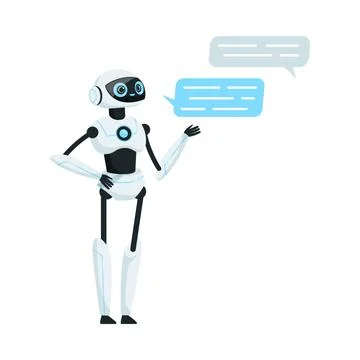 Modern Humanoid or Robotic Device with Iron Limbs Sending Message and 스톡 일러스트