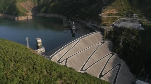 Modern hydroelectric power plant Stock Footage 61084792