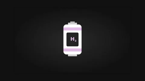 Modern Hydrogen Fuel Cell Canister Vector Animation with Orbital Electrons Stock Footage 346611541
