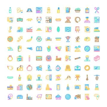 Modern icon collection designing web and mobile interfaces Stock Illustration