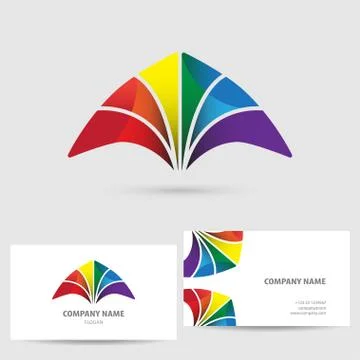 Modern icon design logo element with business card template. Colorful vector Stock Illustration