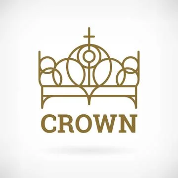 Modern icon flat line design element template crown Stock-Illustration