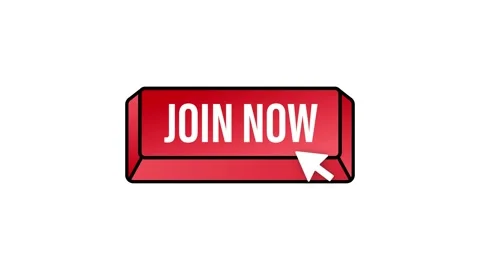Modern icon with red join now button on white background for banner design Stock Footage 196872343