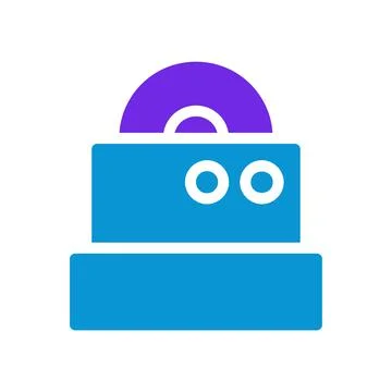 Modern Icon of a Scanner Machine in Blue and Purple Stock Illustration