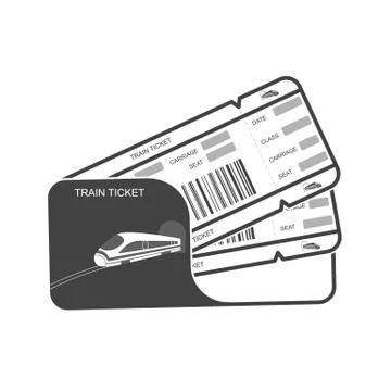 Modern icon Train ticket Isolated object on white background. Stock Illustration