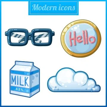 Modern icons set Stock Illustration