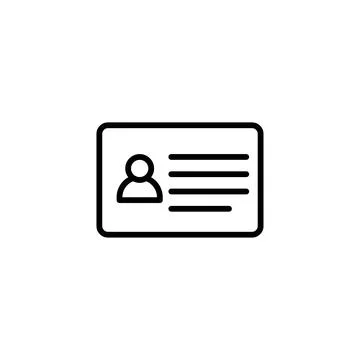 Modern Identity Card Vector Line Icon Displaying Person Data Illustrating A.. 스톡 일러스트