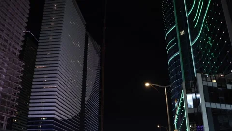 Modern illuminated city architecture Stock Footage 331770860