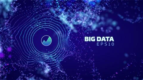 Modern illustration with big data. Wireframe illustration. Big data. Bigdata  Stock Illustration