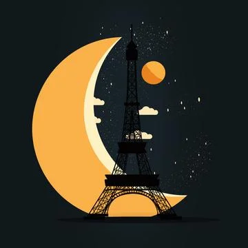 Modern illustration of the Eiffel Tower in Paris イラスト素材