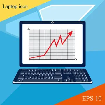 Modern illustration of laptop. Web site page. Stock Illustration