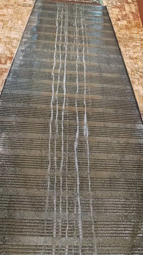 Modern Indoor Tiered Water Wall Decorative Feature Video stock 333673676