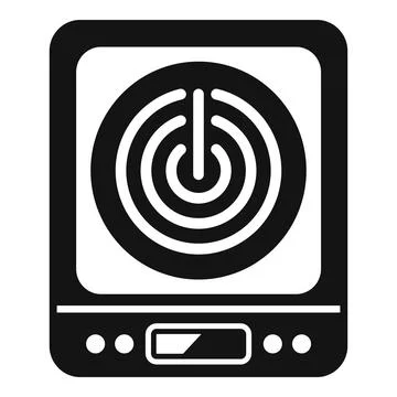 Modern induction cooker with digital control panel displaying power button Illustrazione stock