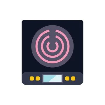 Modern induction cooker showing heating element icon Illustrazione stock