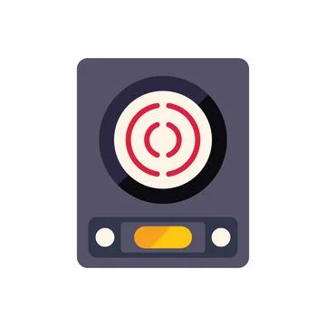 Modern induction cooker showing heating symbol icon Illustrazione stock