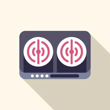 Modern induction cooker with touch control panel displaying heating zones icon Stock Illustration