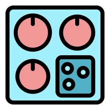 Modern induction cooker with touch control panel and multiple burners providi Illustrazione stock