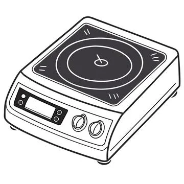 Modern Induction Cooktop Burner Vector Graphic Stock Illustration