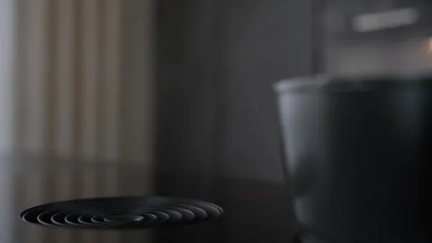 Modern Induction Cooktop With Integrated Downdraft Extractor Fan In Minimalist Stock Footage 339046783