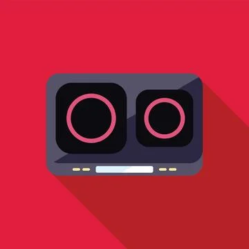 Modern induction cooktop with touch control panel on red background Stock Illustration