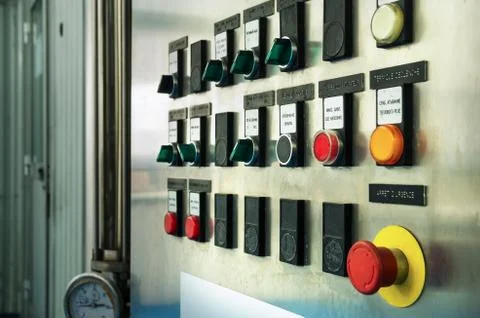 Modern industrial control panel Stock Photos