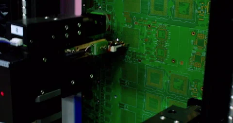 Modern industrial electronics manufacturing equipment Stock Footage 332852244