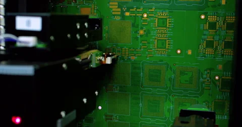 Modern industrial electronics manufacturing equipment Stock Footage 332852247