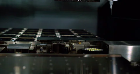 Modern industrial electronics manufacturing equipment Stock Footage 332852955