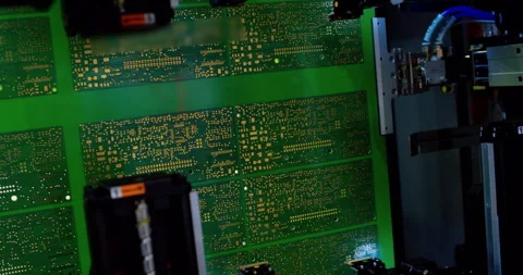 Modern industrial electronics manufacturing equipment Stock Footage 332854615