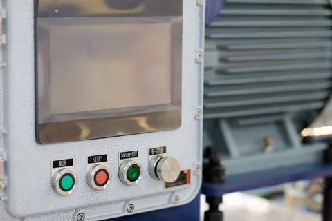 Modern industrial explosion proof control console Stock Photos
