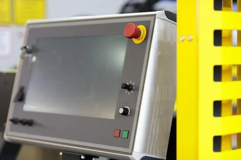 Modern industrial remote touchscreen control panel Stock Photos