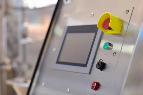 Modern industrial touchscreen control panel Stock Photos