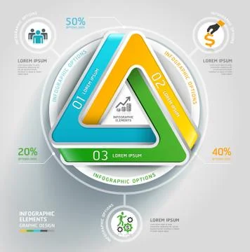 Modern infinite triangle 3d staircase diagram business. Vector illustration. Stock Illustration