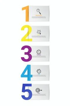 Modern info graphic template,5 vertical business step options. suitable for.. Stock Illustration