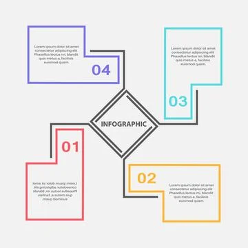 Modern infographic 4 step template Stock Illustration