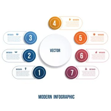 Modern Infographic. Chart template for presentation 7 options Stock Illustration
