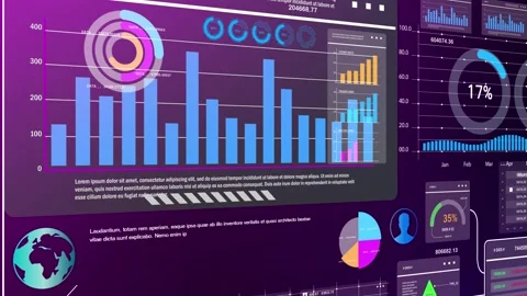 Modern infographic design with data charts and visual tools.  Video stock 303645311