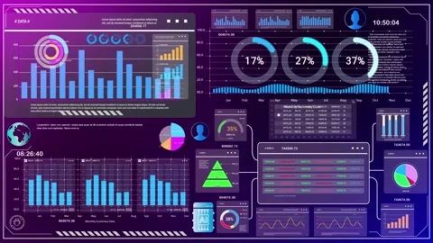 Modern infographic design with data charts and visual tools.  Stock Footage 303645312