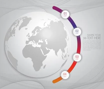 Modern infographic design with  world map Иллюстрация