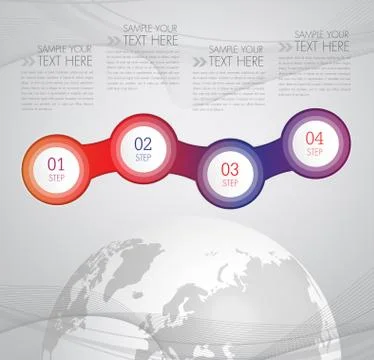 Modern infographic design with  world map Ilustração Stock