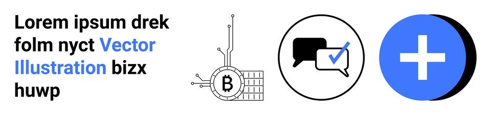 Modern Infographic Elements with Bitcoin, Messaging, and Medical Icons for .. Illustrazione stock