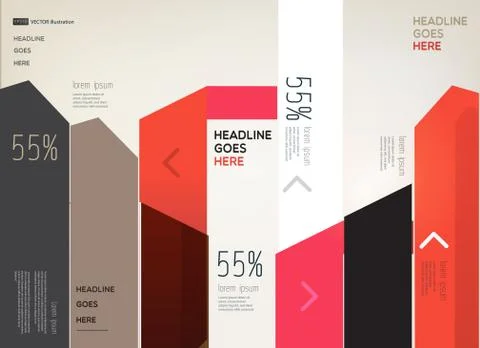 Modern infographic elements on light background Stock Illustration