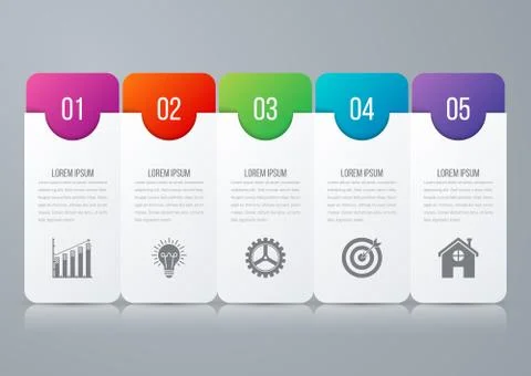 Modern infographic five options Illustrazione stock