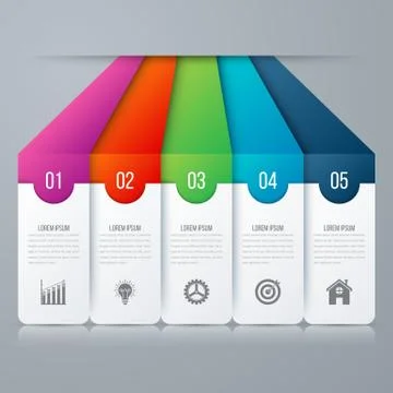 Modern infographic five options Illustrazione stock