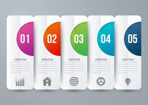 Modern infographic five options Illustrazione stock