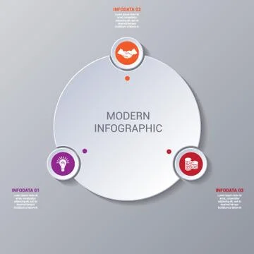 Modern Infographic numbered 3 options. Stock Illustration