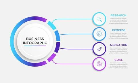 Modern infographic template. Creative circle element design with marketing .. Stock Illustration
