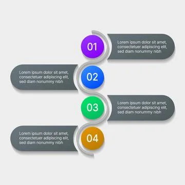 Modern infographic template four points layout abstract design Stock Illustration